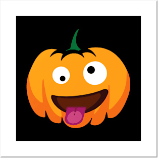 Pumpkin Emoji Face Posters and Art